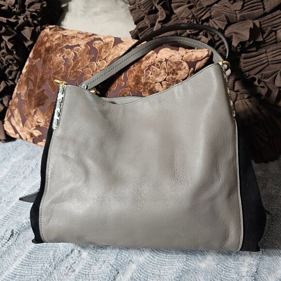 Coach Dalton 31 Shoulder Bag Purse in Colorblock with Pearlized Python Snakeskin - Picture 3 of 10